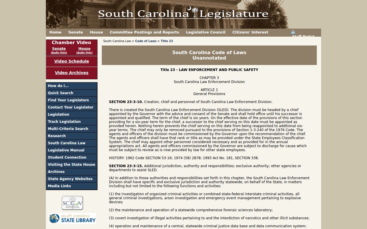 South Carolina registry law for Pickens County sex offender records